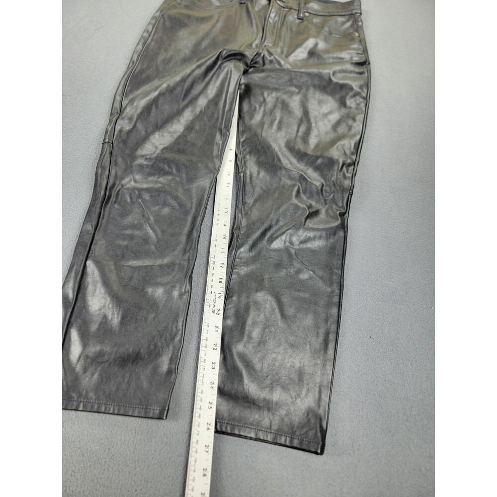 GAP Pants Womens 31 Black Vintage Slim High Rise Faux Leather Coated Modern - Picture 2 of 13
